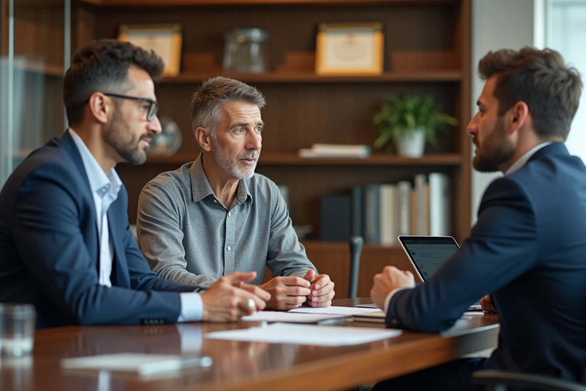Couple consulte un banquier dans un bureau professionnel