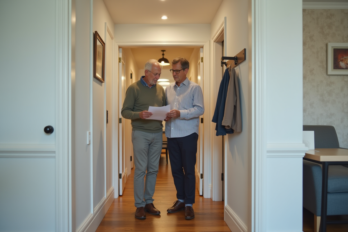 Couple vérifiant une liste de charges dans l