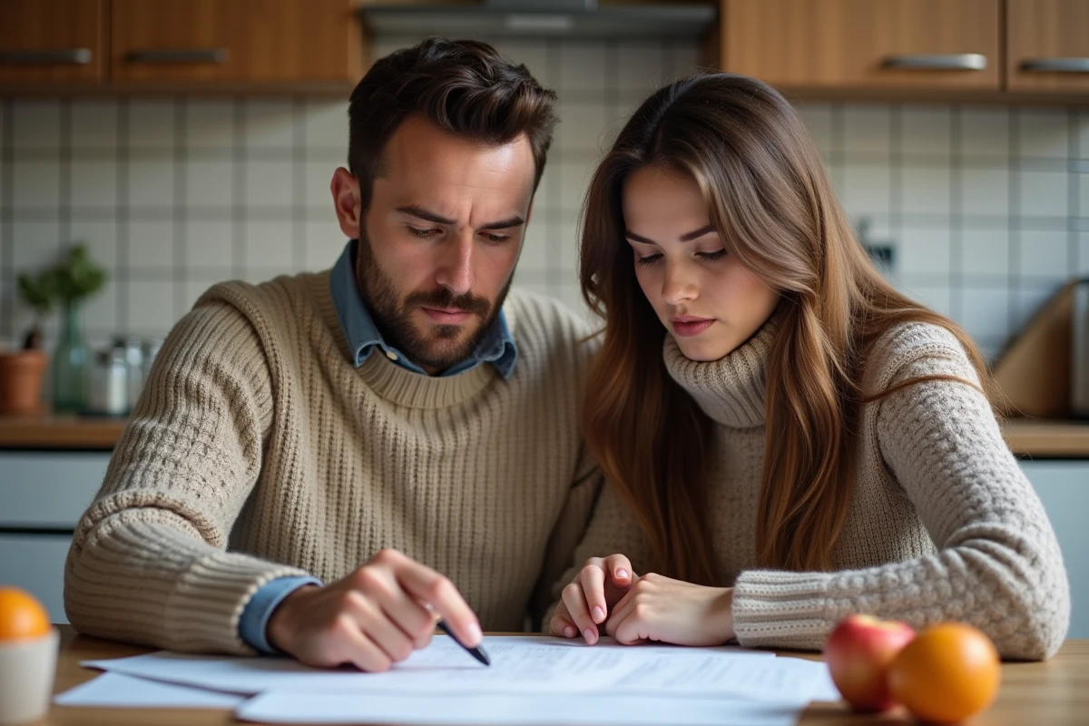 Couple de locataires examinant leur avis d'imposition en lien avec le plafond de ressources loi Pinel