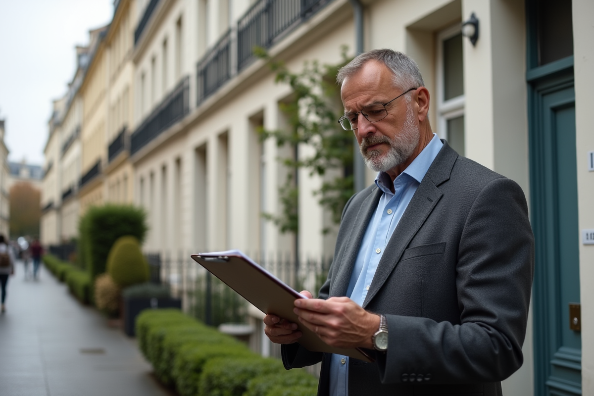 Homme d affaires devant un immeuble parisien neuf