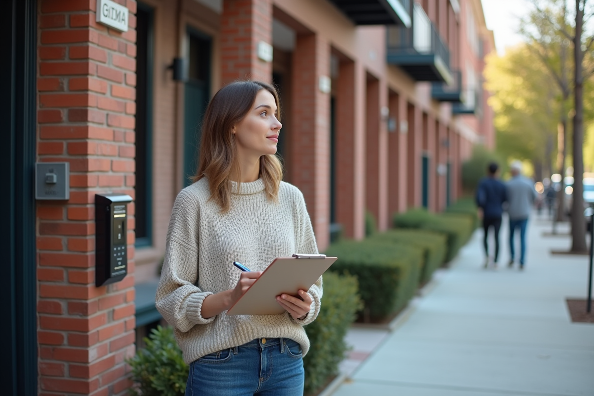Jeune femme regardant l